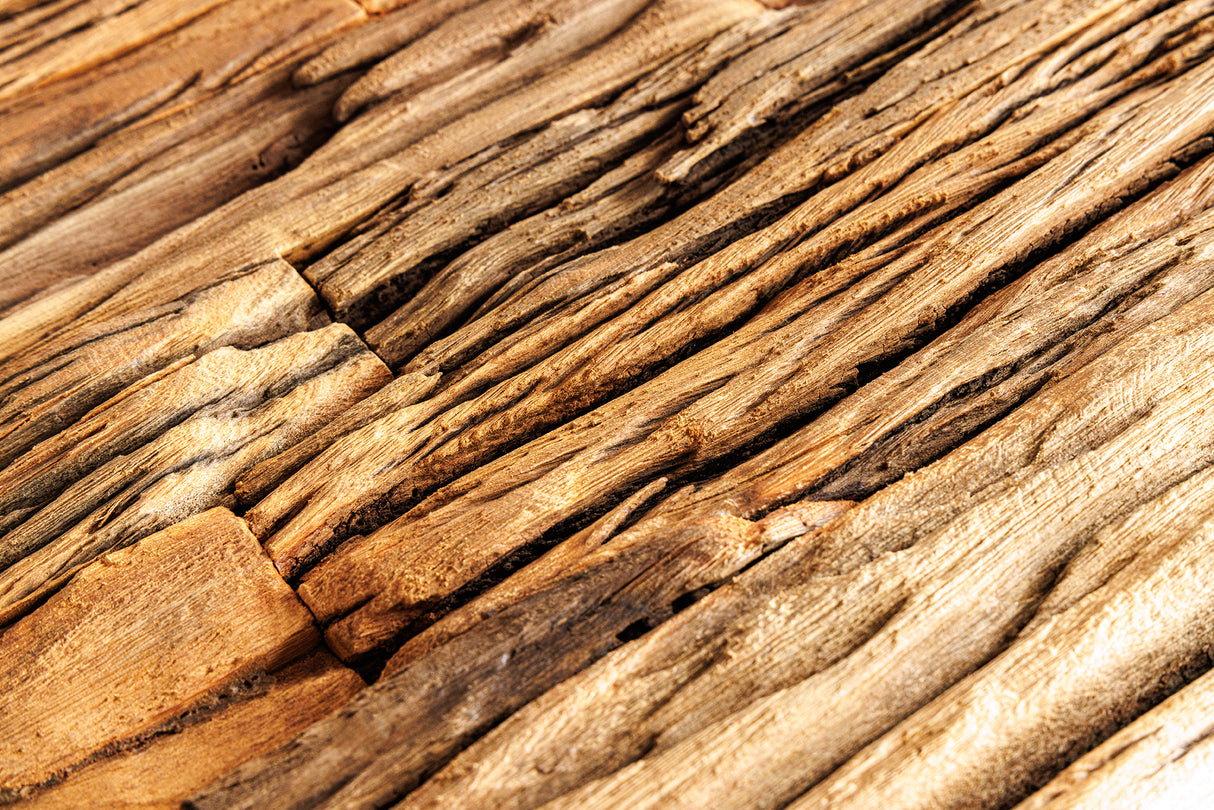 Shelf BARRACUDA 185cm teak wood and chromed stainless steel