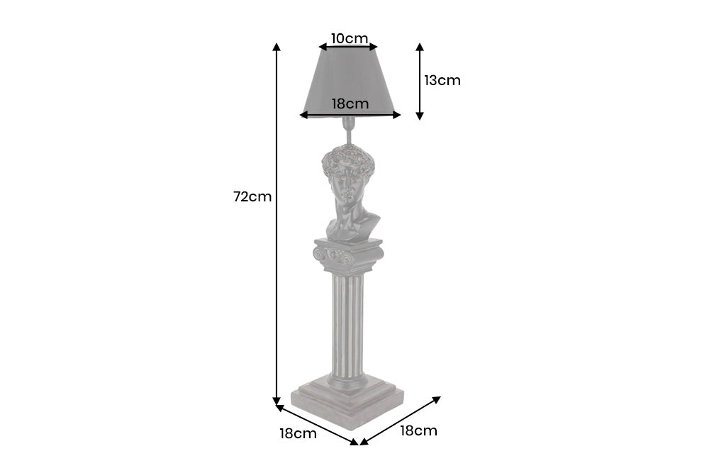 Table lamp DAVID 70cm skulpture black