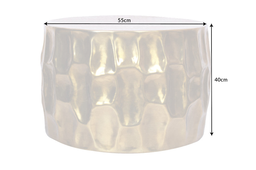 Couchtisch ORGANIC ORIENT 55cm mit Hammerschlageffekt gold