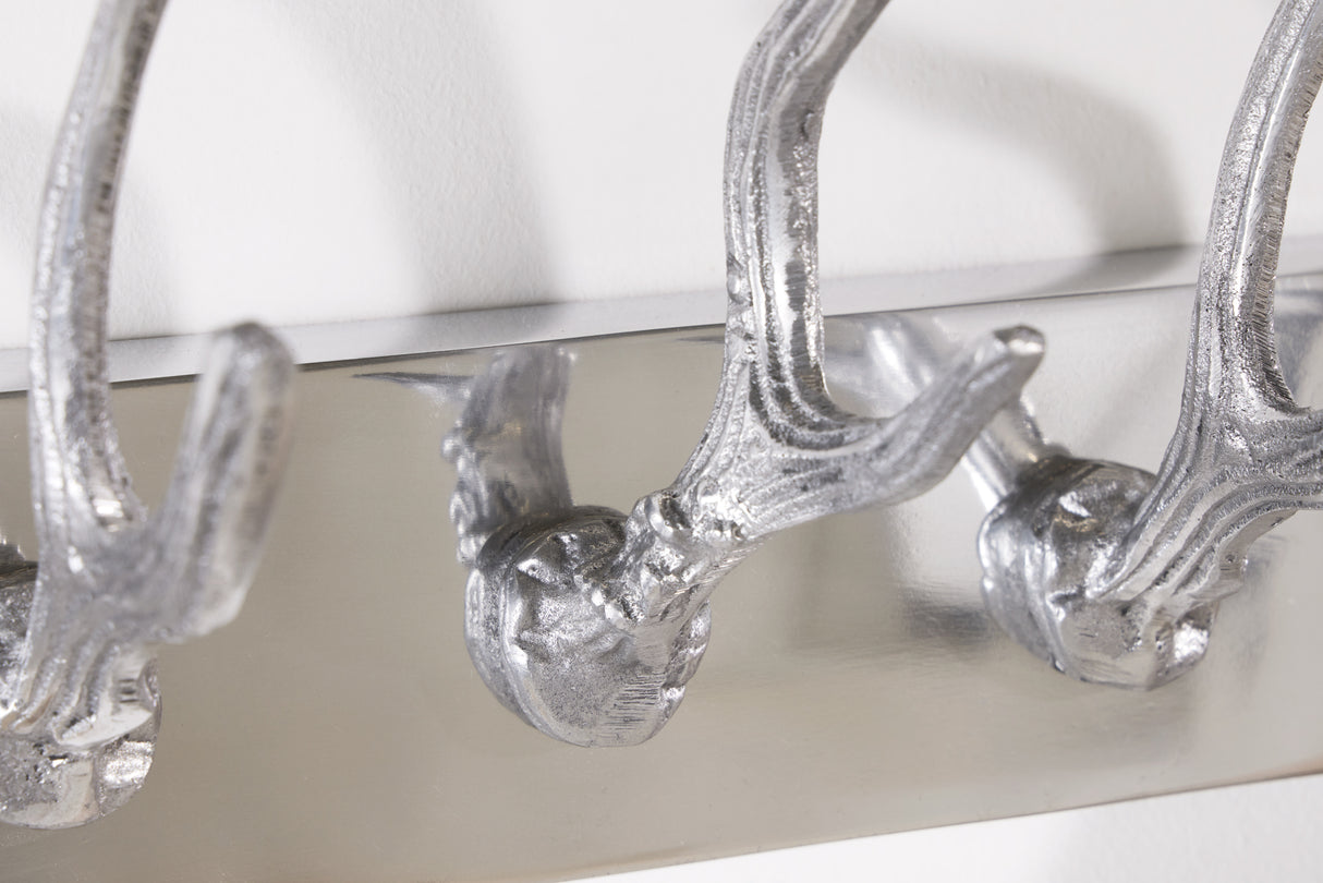 Wall Decoration coatrack DEER 50cm aluminium silver