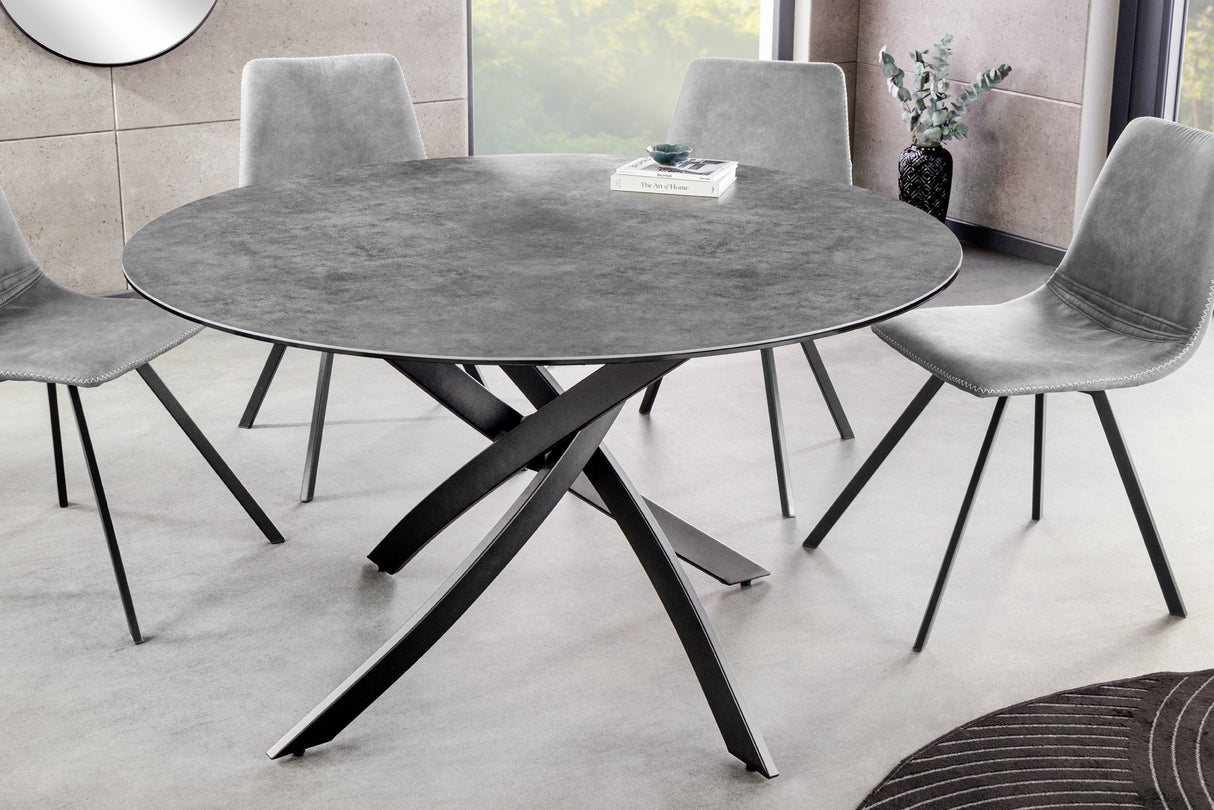 Dining table ALPINE Ø 120cm round ceramic anthracite