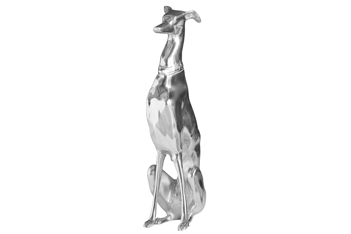 Sculpture GREYHOUND 70cm silver aluminium