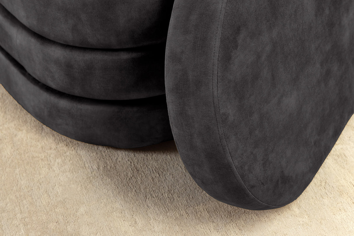 Bench chest VOQUE 115cm velvet grey w/ storage space bench seat