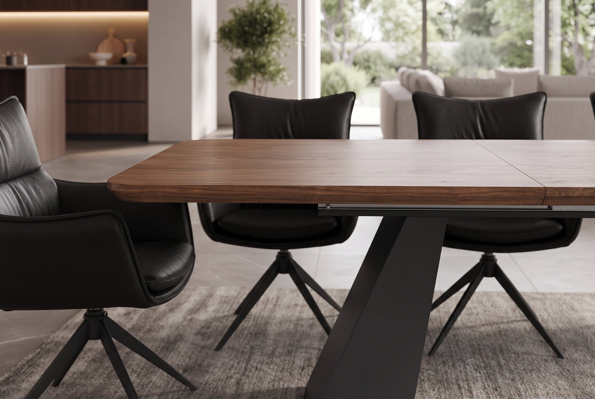 Esstisch PRESTIGE 180-240cm ausziehbar Nussbaumholz furniert natur