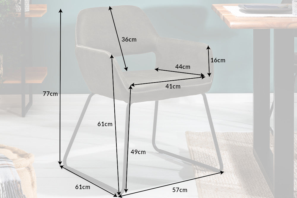 Chair MUSTANG with armrests microfibre antique taupe