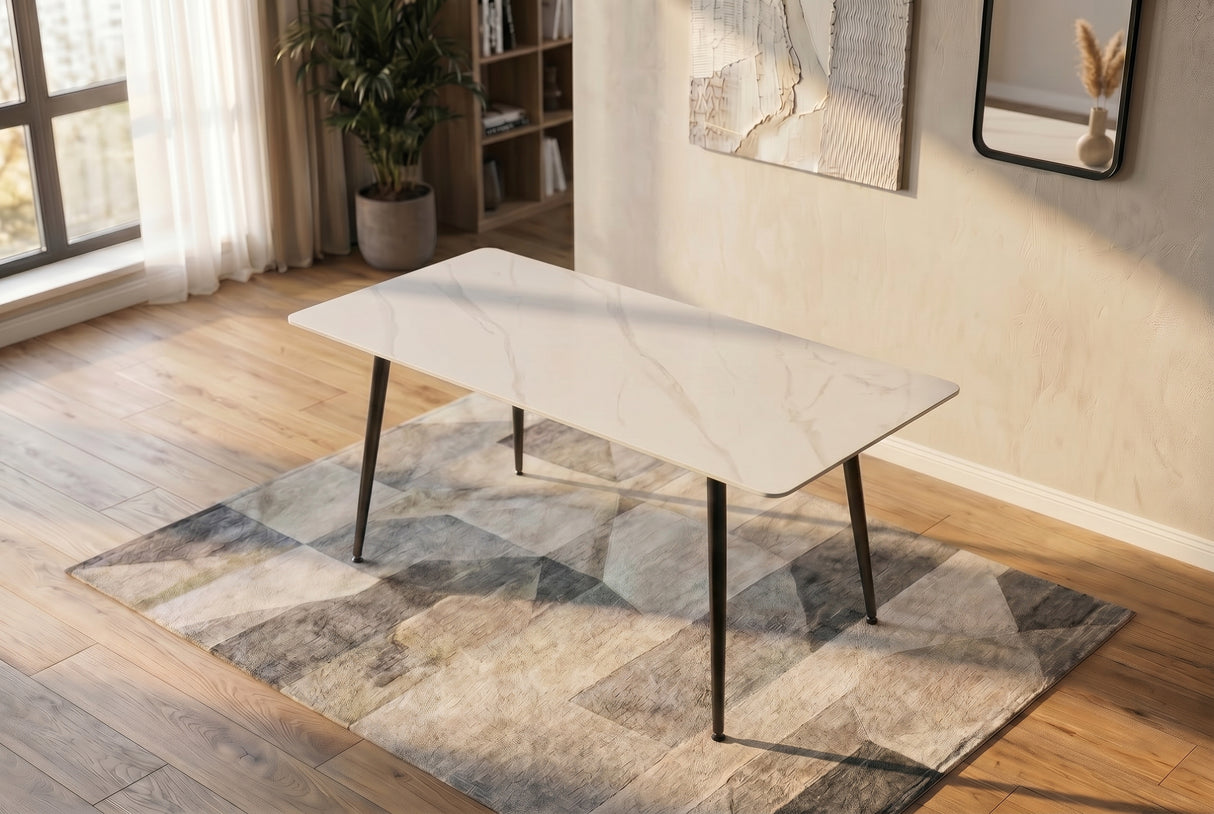 Esstisch MILANO 140cm Keramik weiß