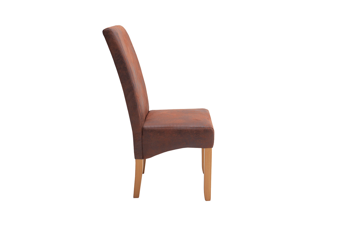 Chair CASA vintage look light coffee microfibre