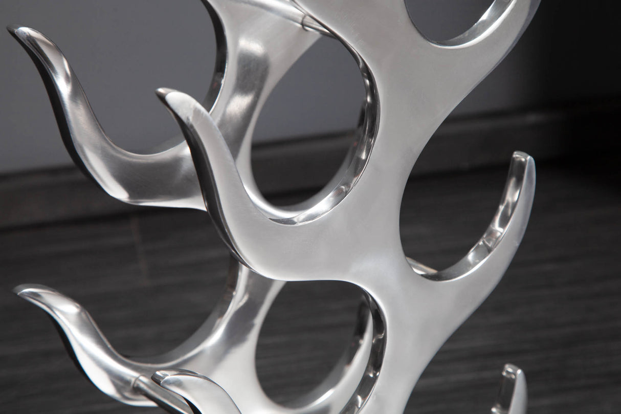 Wine rack FLAMES L 93cm aluminium silver