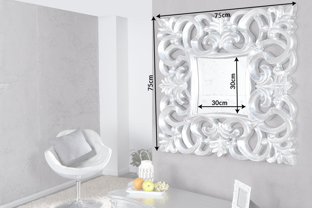 Wandspiegel VENICE BAROCK 75cm silber antik