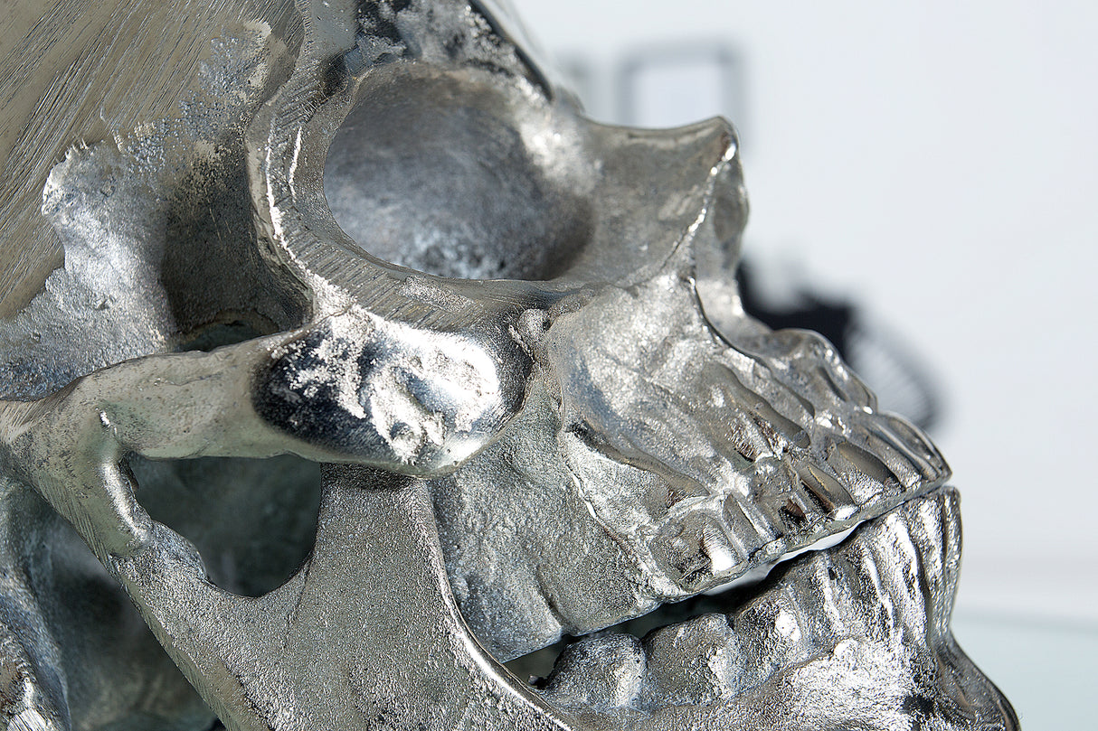Tischleuchte SKULL 44cm Leinenschirm schwarz