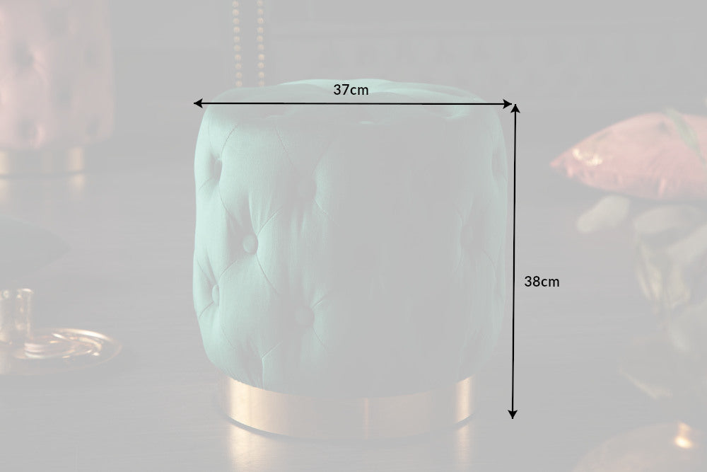 Hocker MODERN BAROCK 35cm Samt grün gold