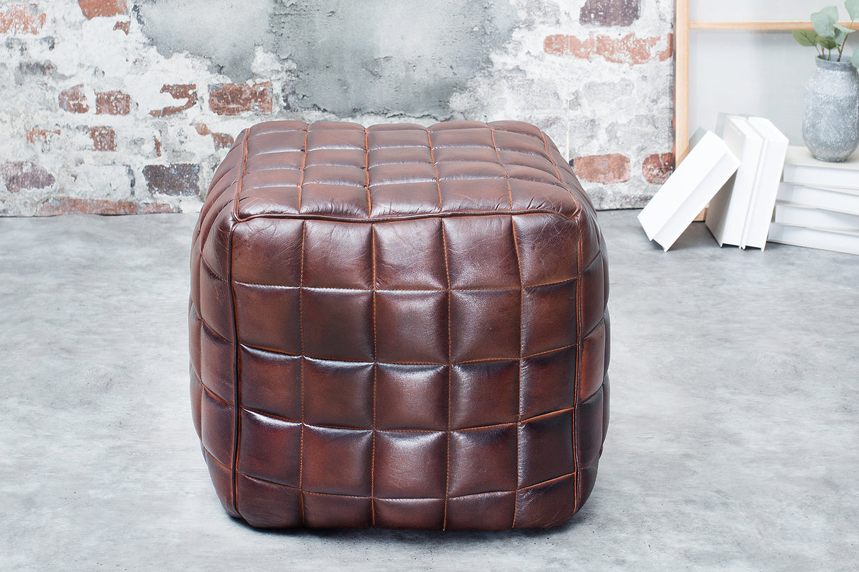 Hocker RIDER 40cm Echtleder braun