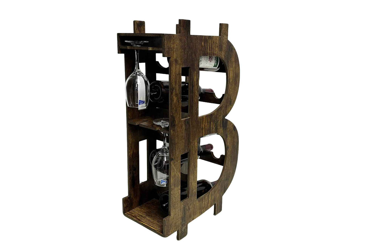 Wine shelf half BITCOIN 70cm pine natrual