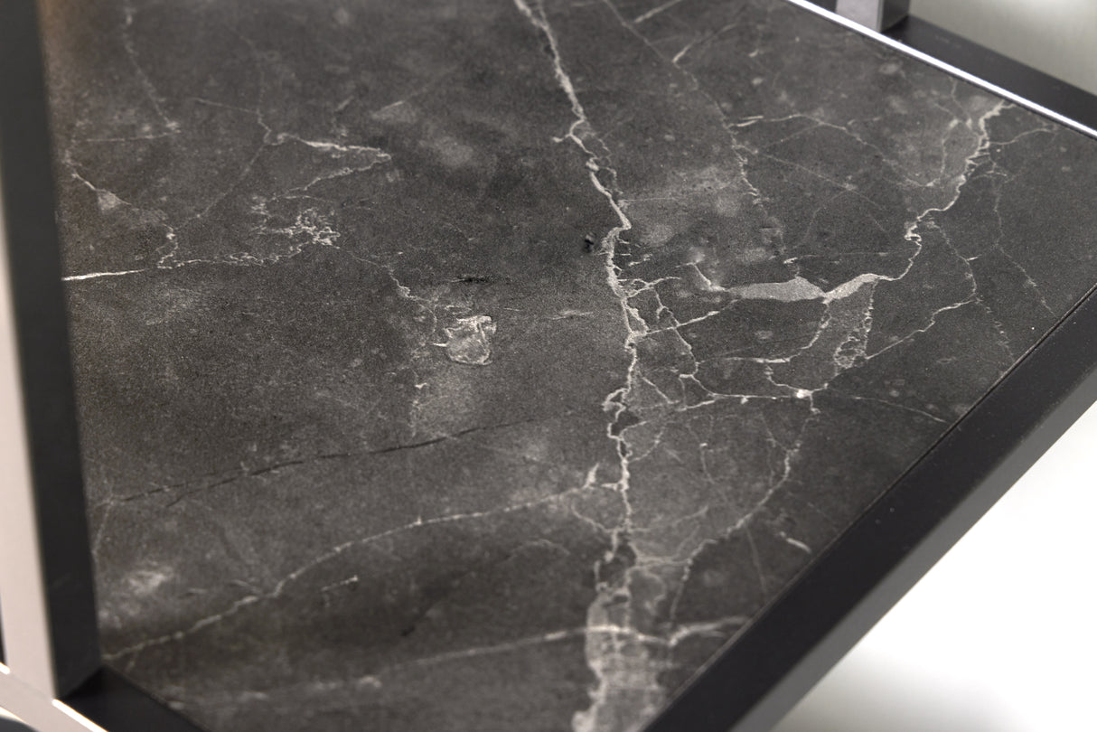 Wall shelf SLIM LINE 75x90cm marble look anthracite