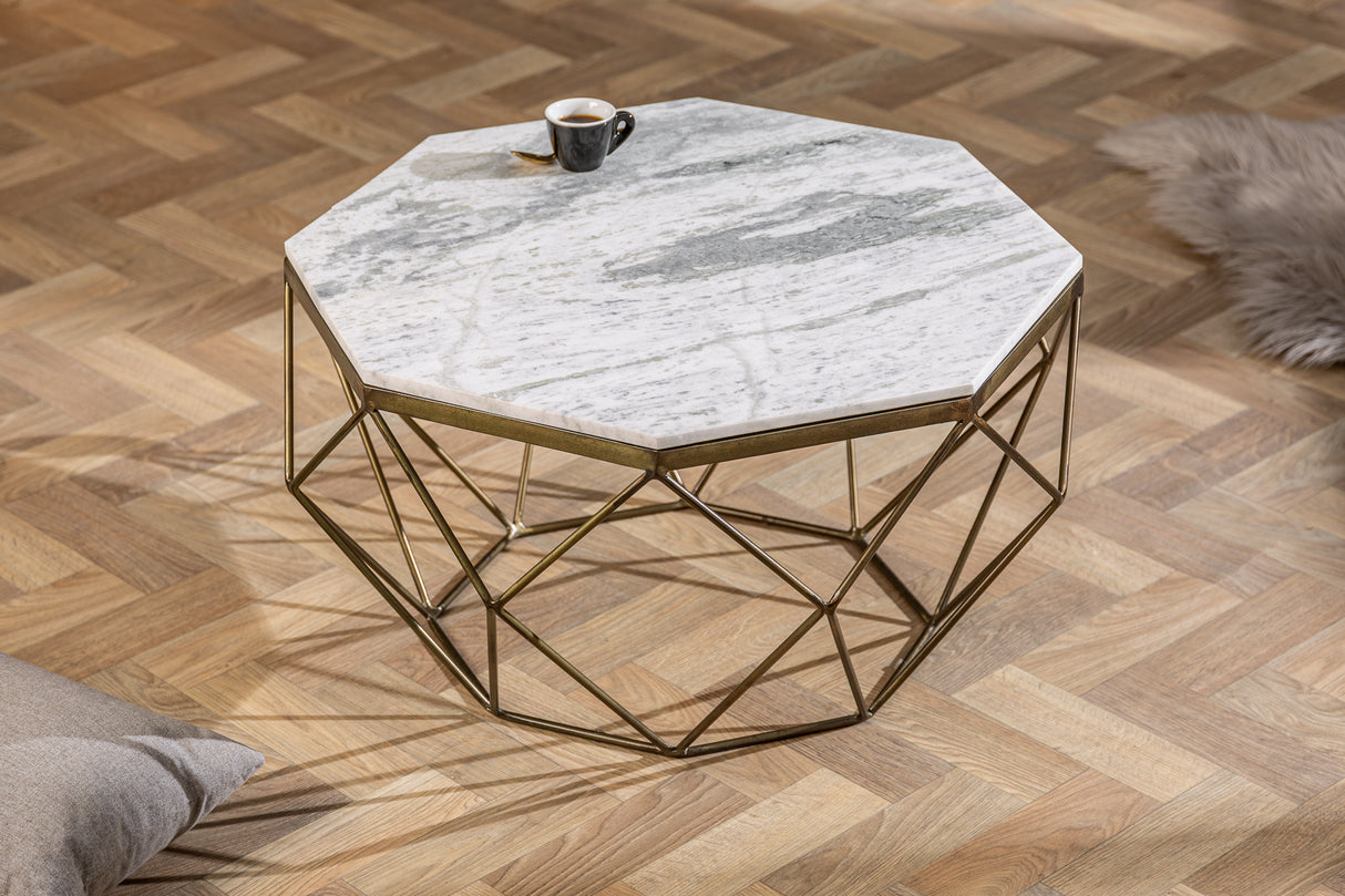 Couchtisch DIAMOND 70cm Marmor weiß