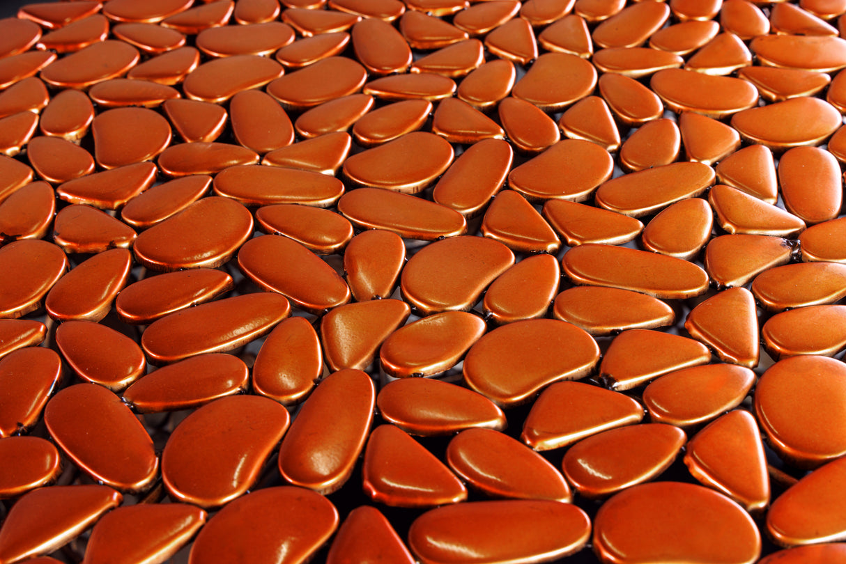 Coffee table STONE MOSAIC 75cm copper