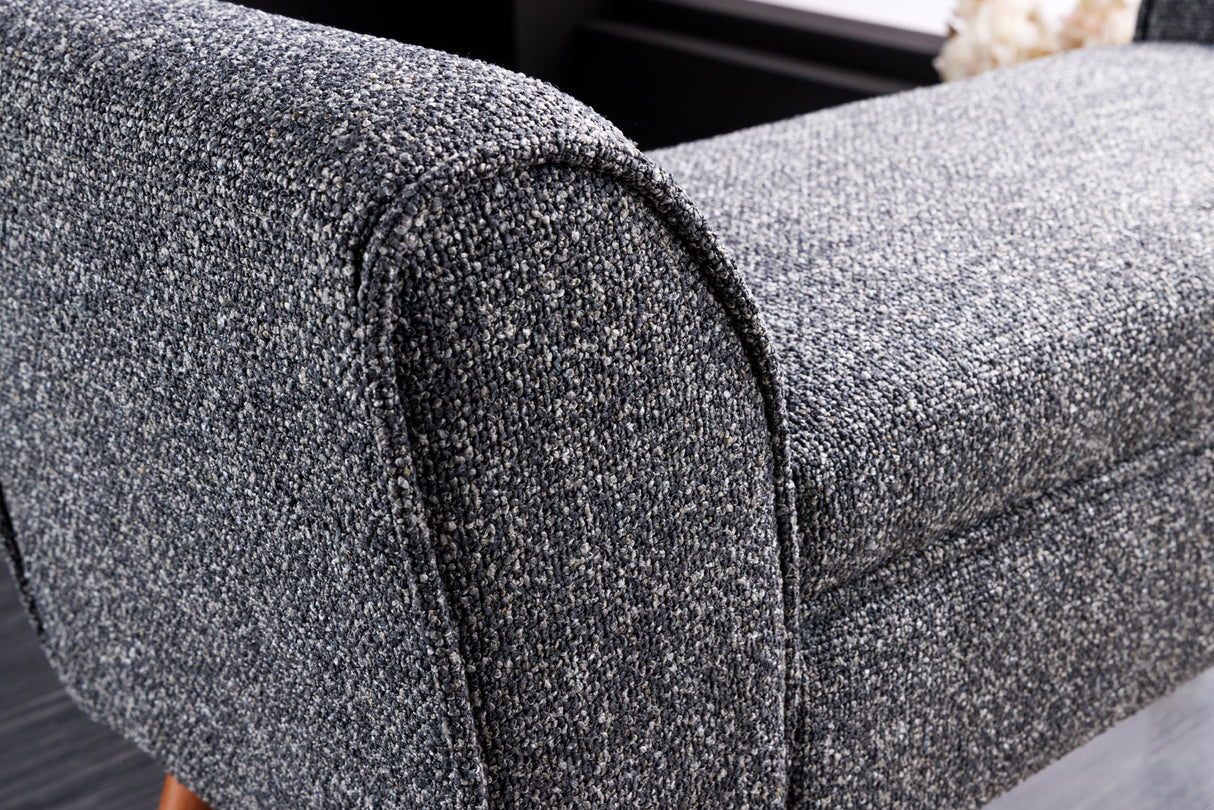 Bench SCARLETT 90cm bouclé anthracite in retro style