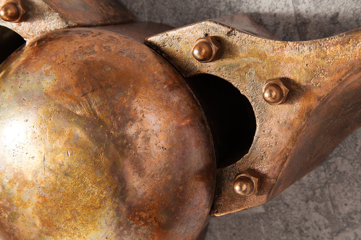 Wall decoration propeller SCREW 97cm mottled copper