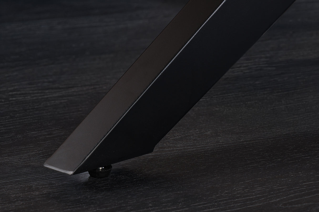 Dining table ZEUS 240cm natural oak wood look w/ black metal frame