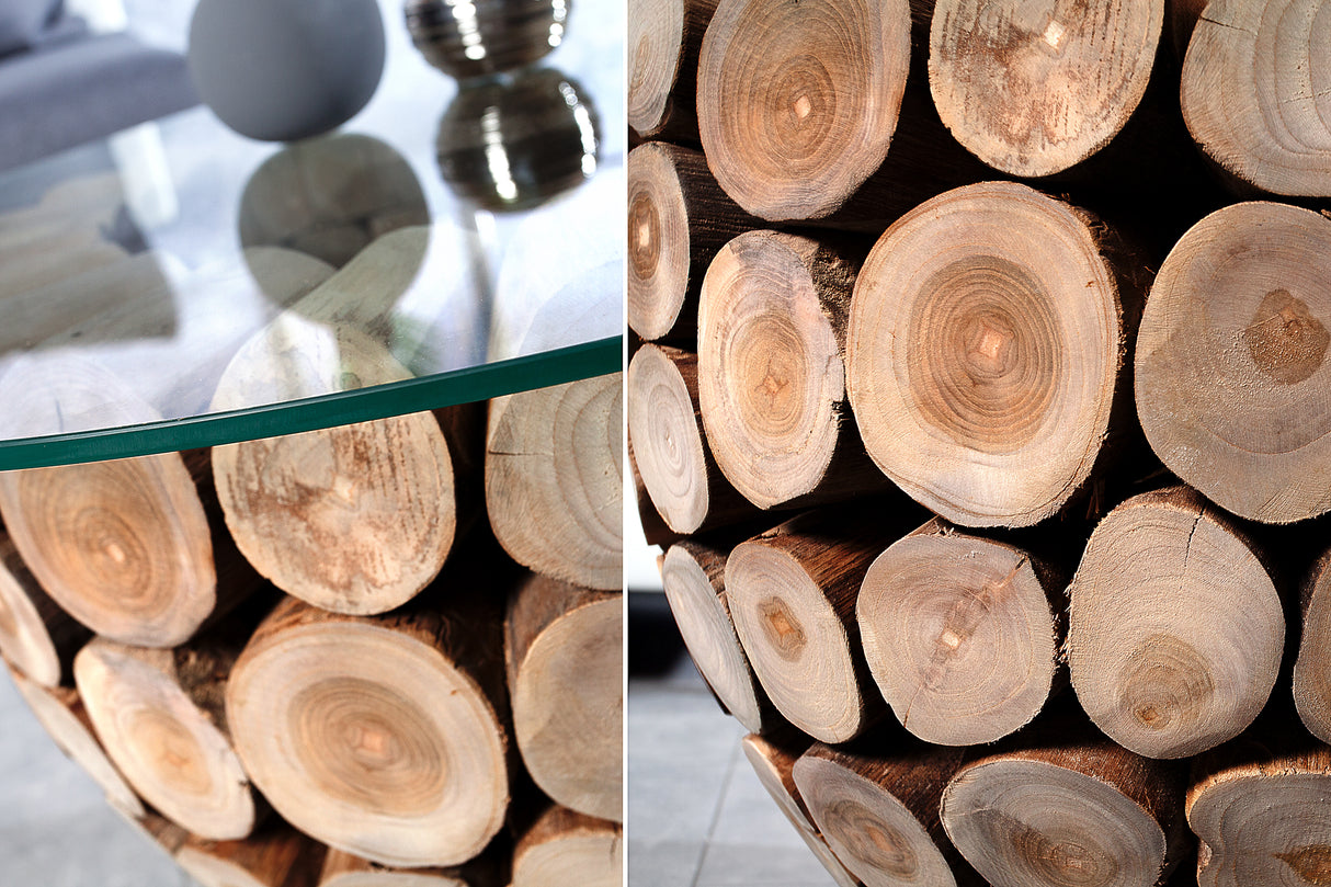 Couchtisch PURE NATURE 60cm Unterteil Teakholz ohne Glasplatte