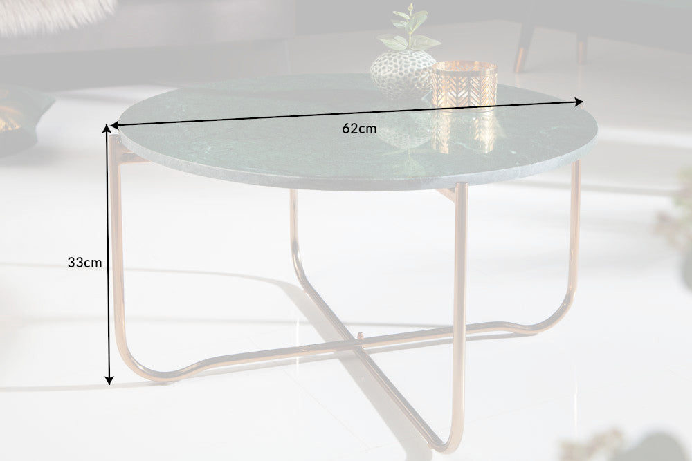 Couchtisch NOBLE 65cm Marmor grün mit abnehmbarer Platte