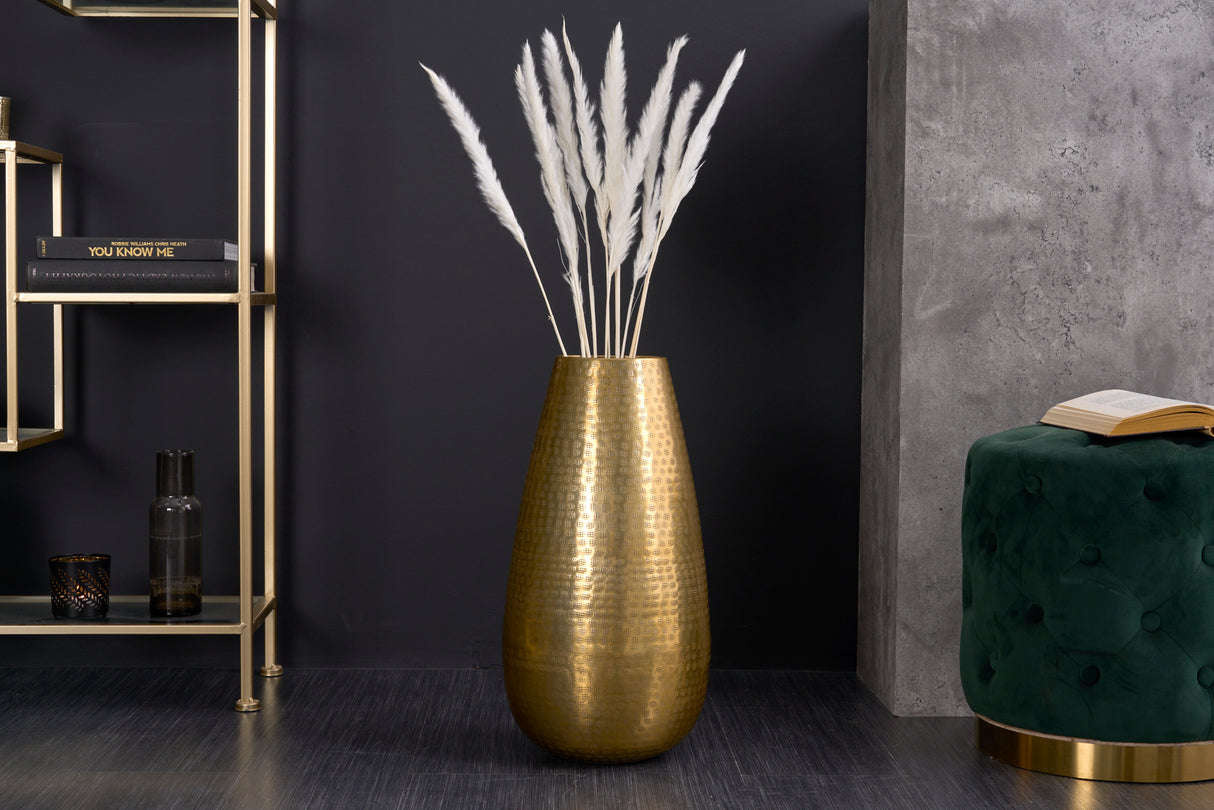 Vase ORIENT 50cm with hammer stroke effect gold