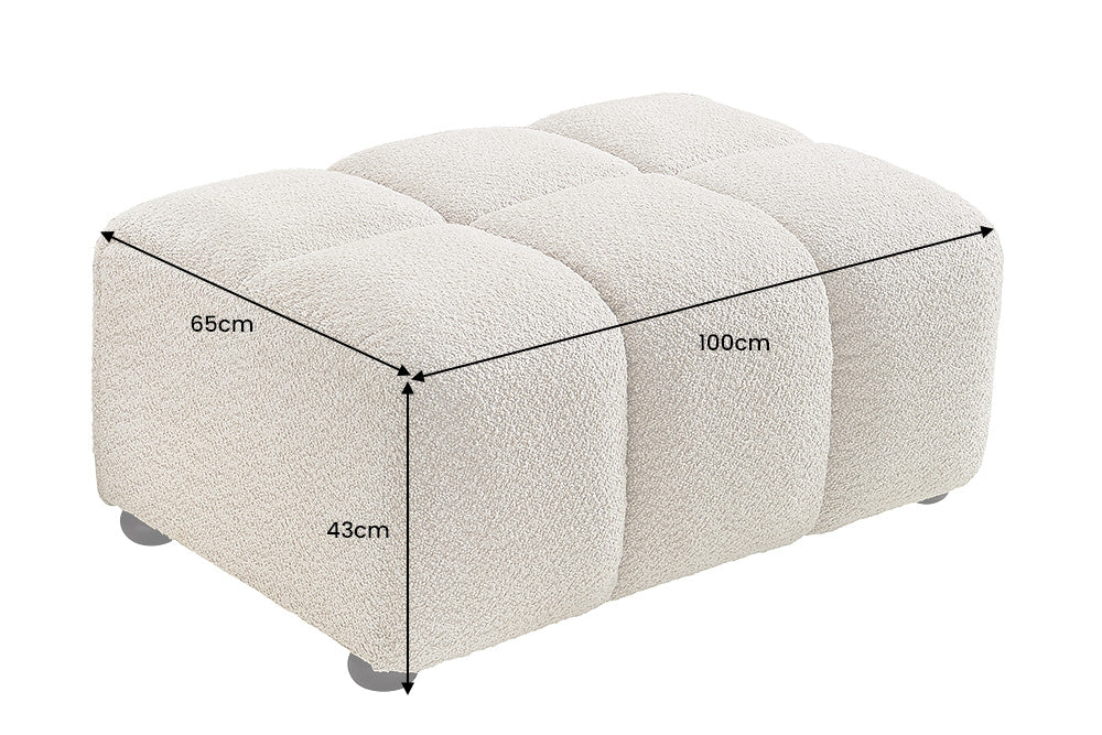 Hocker CLOUD 100cm Bouclé Champagner-Greige