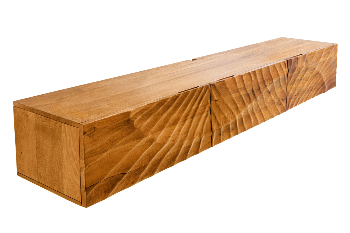 TV-Board SCORPION 160cm 3D hanging lowboard mango wood brown