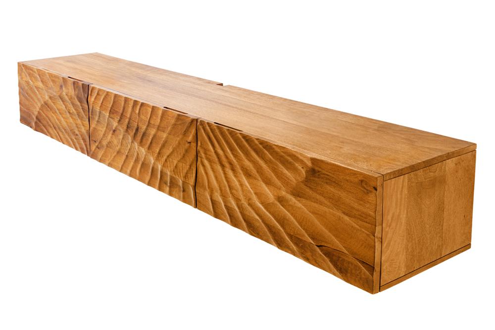 TV-Board SCORPION 160cm 3D hanging lowboard mango wood brown