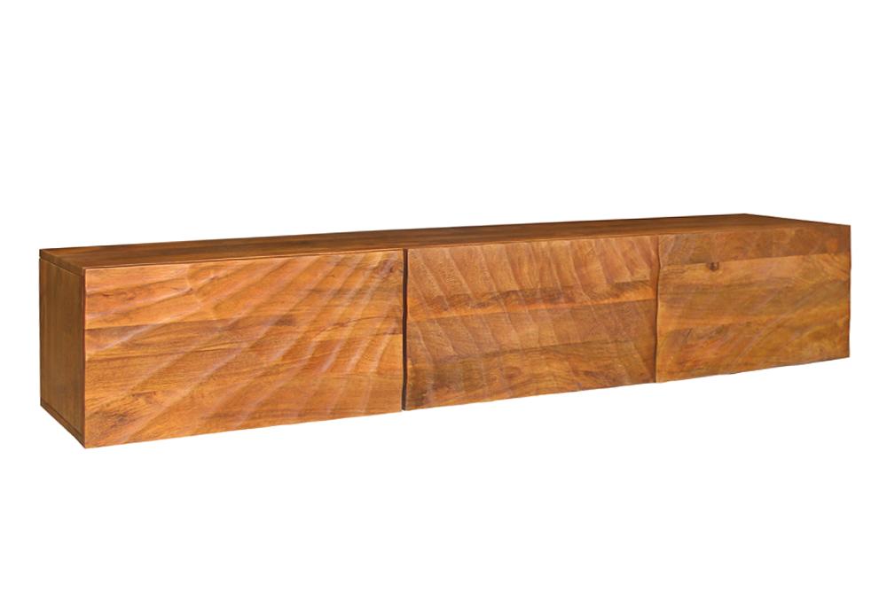 TV-Board SCORPION 160cm 3D Hänge-Lowboard Mangoholz braun