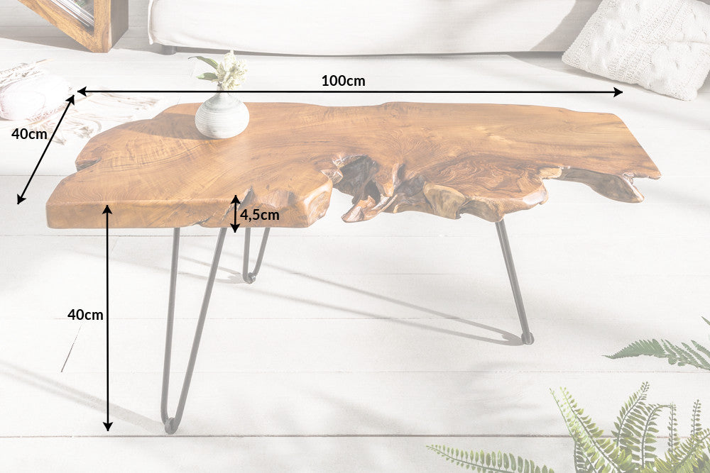 Coffee table WILD 100cm teak wood
