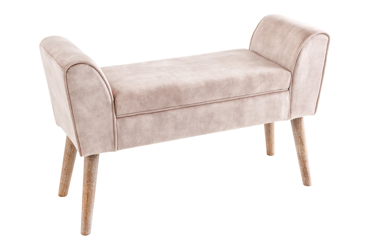 Bench SCARLETT 90cm velvet beige coffee