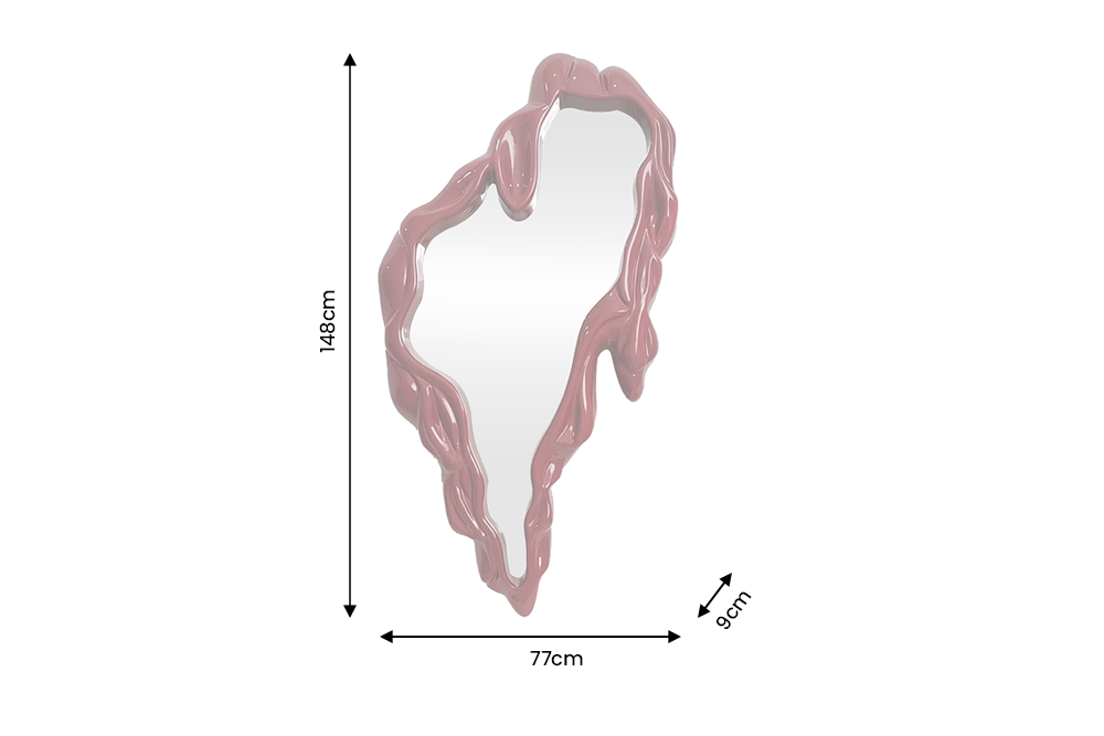 Wall mirror FLUIDUM 150cm red