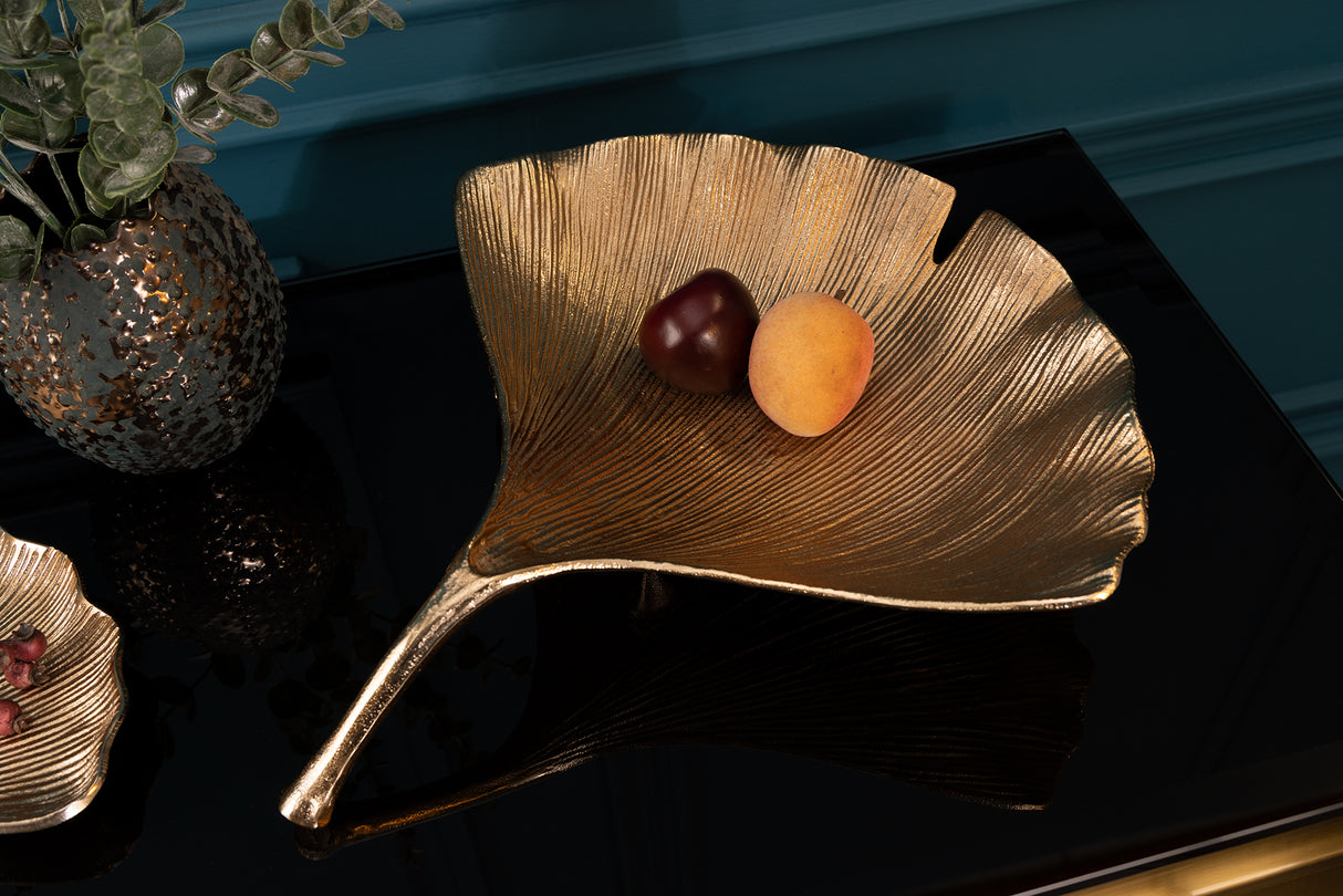 Dekoschale GINKGO 42cm gold