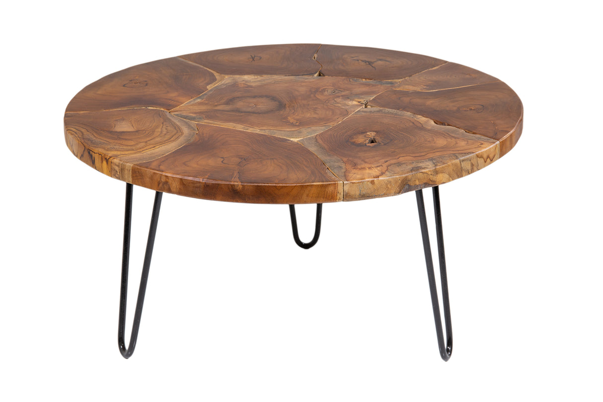 Couchtisch MOSAIC Ø 70cm rund Teakholz