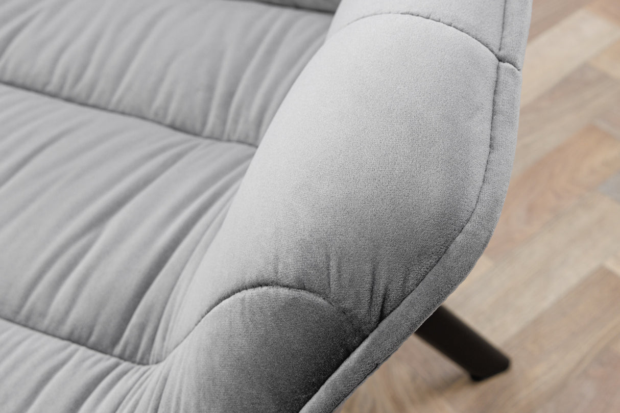 Chair THE DUTCH COMFORT with armrests velvet grey