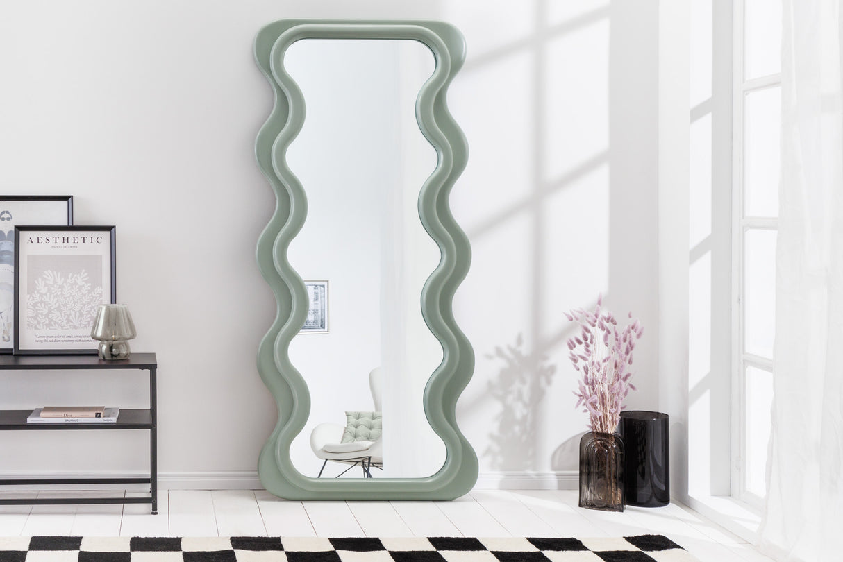 Wall mirror CURVY 160cm sage green