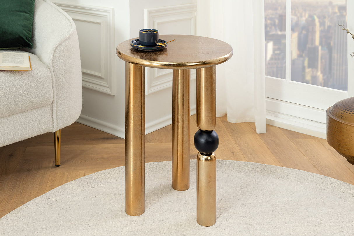 Beistelltisch ABSTRACT 55cm mit schwarzem Bullet Gold