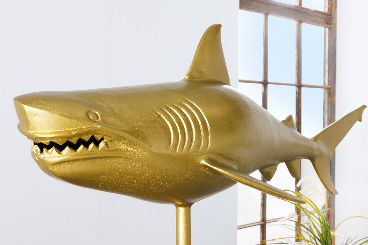 Deko Skulptur HAI 100cm gold