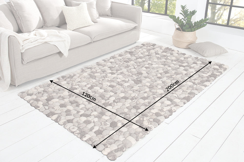Carpet ORGANIC LIVING 200x120cm wool felt grey