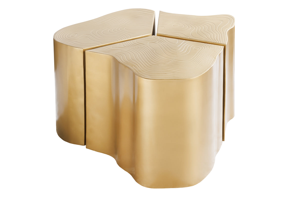 Side table ORGANIC ORIENT 80cm trunk look brass