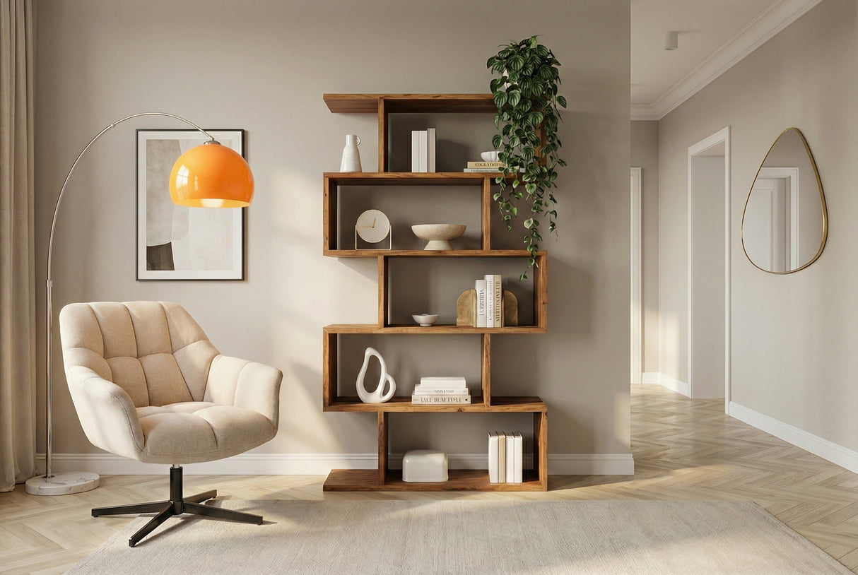 Regal SNAKE 180 cm Akazienholz natur