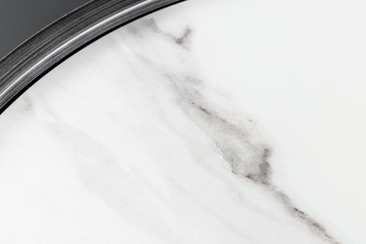 Sideboard REFLECTION 150cm 3D Effekt anthrazit mit Keramik Marmorplatte weiß