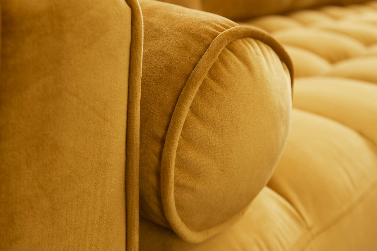 Corner sofa COZY VELVET 260cm velvet mustard yellow