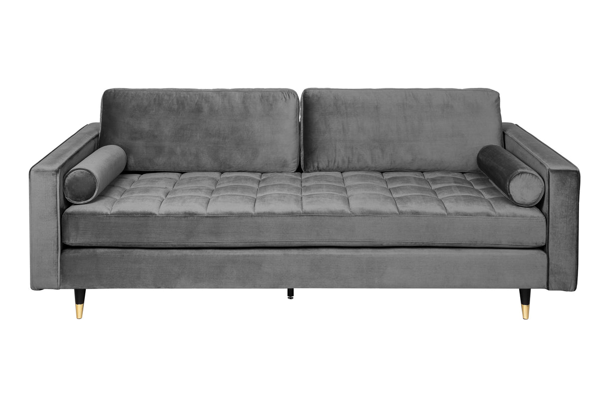 Sofa COZY VELVET 220cm 3-seater velvet grey