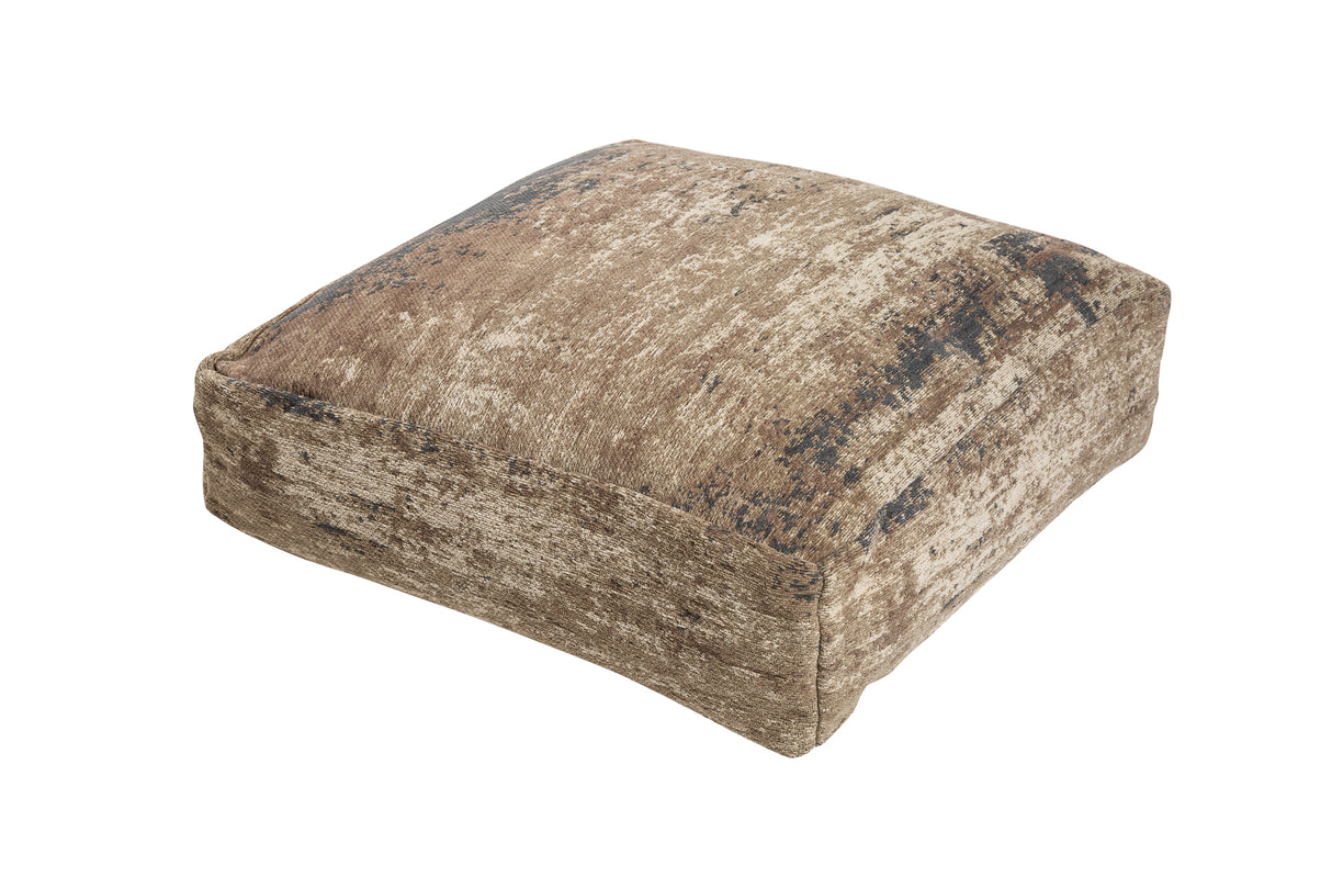 Floor cushion MODERN ART 70cm flat woven fabric brown