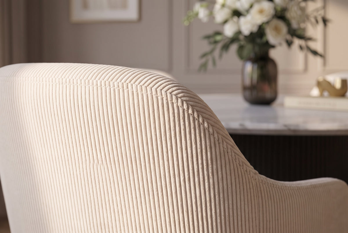 Chair EXTRAVAGANCIA w/ armrests beige champagne gold