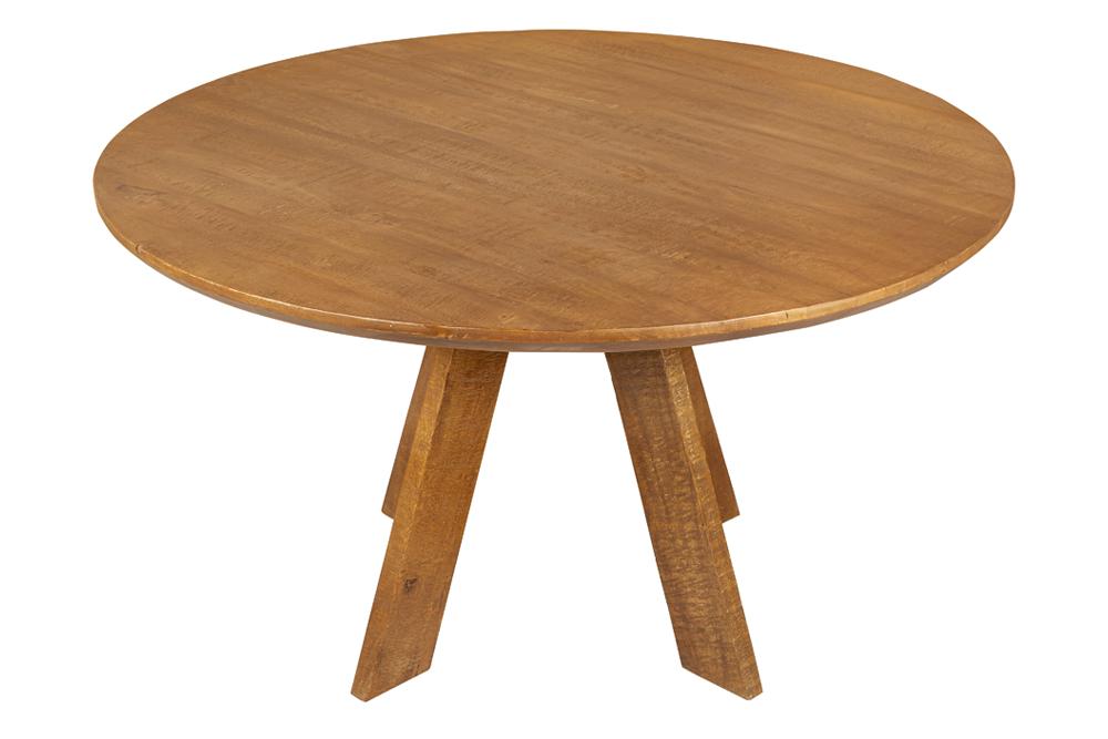 Esstisch ART WOOD Ø 140cm rund Mangoholz braun honigfarbenes Finish