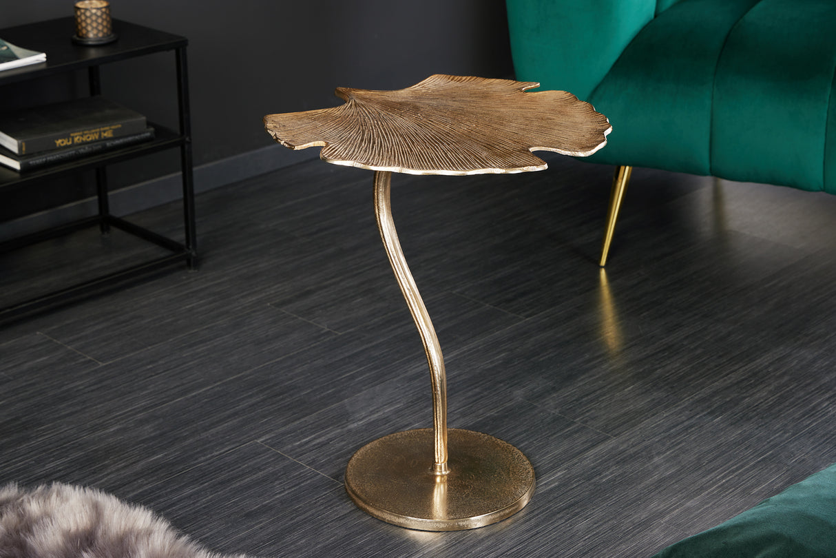 Side table GINKGO LEAF 53cm gold