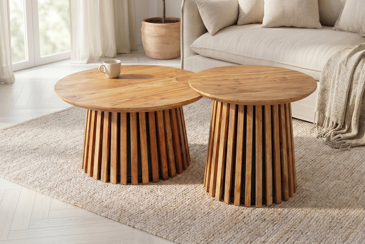 Couchtisch VALHALLA 2er Set Akazienholz natur